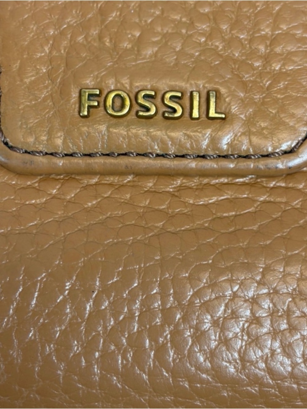 Fossil Brown Leather Zip Around Clutch Wallet Organizer - Picture 2 of 8